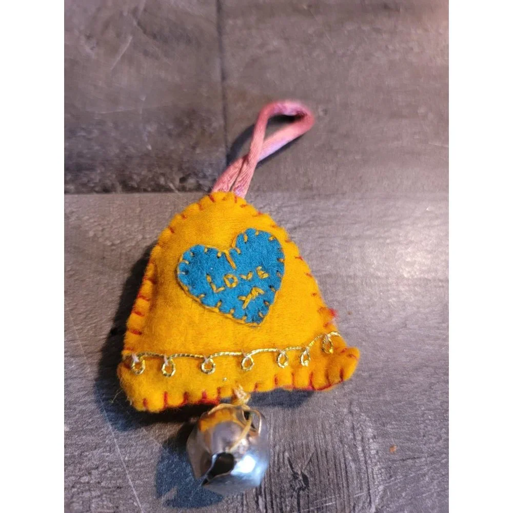 Handmade‎ Felt bell love ornament xmas